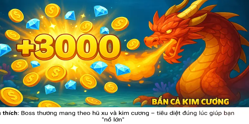 Boss thường mang theo hũ xu và kim cương – tiêu diệt đúng lúc giúp bạn "nổ lớn"