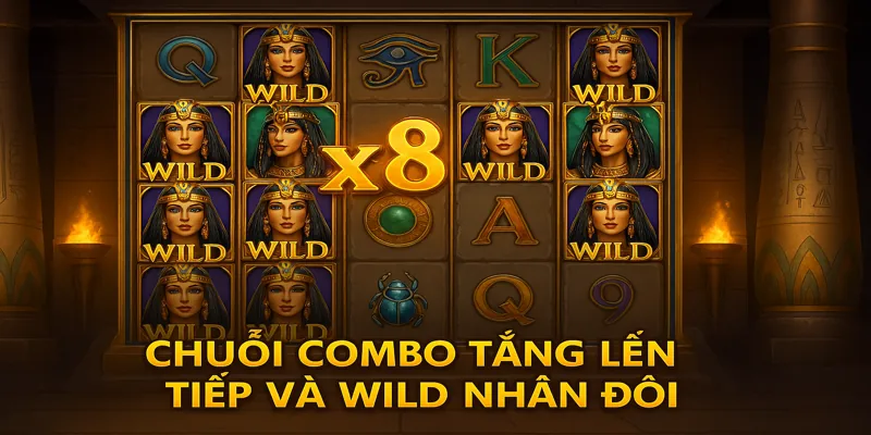 Vòng quay kích hoạt Free Spin với cơ hội nổ hũ lớn trong Bí Mật Cleopatra.