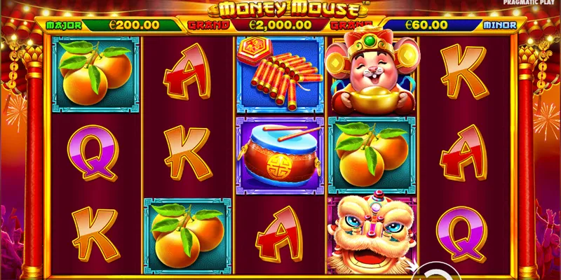 Giao diện dễ thương với hình ảnh chuột may mắn trong Money Mouse.