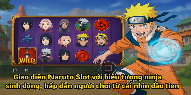 Giao diện Naruto Slot với biểu tượng ninja sinh động, hấp dẫn