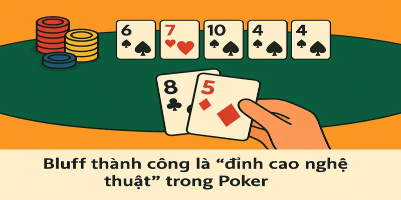 Bluff thành công là “đỉnh cao nghệ thuật” trong Poker