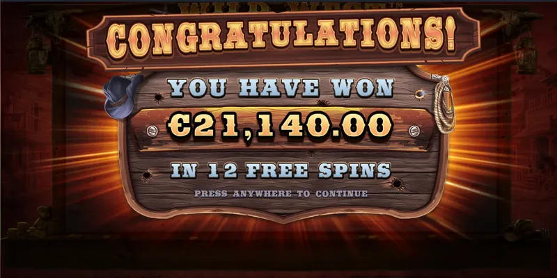 Tính năng Free Spins và Multiplier mang lại cơ hội thắng lớn trong Wild West Gold.